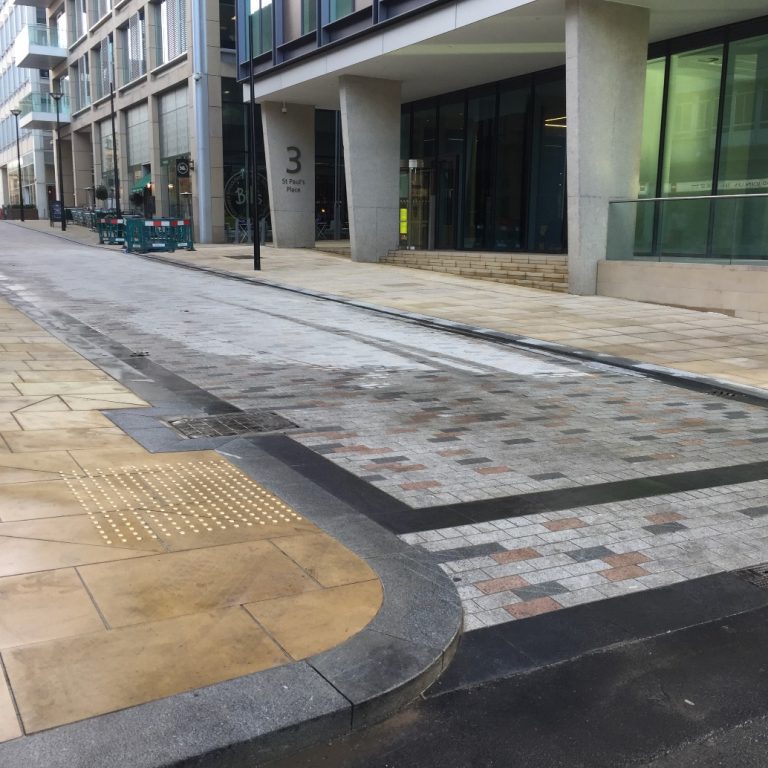 Paving works at 3 St Pauls Place, Sheffield